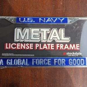 US Navy metal license plate frame
